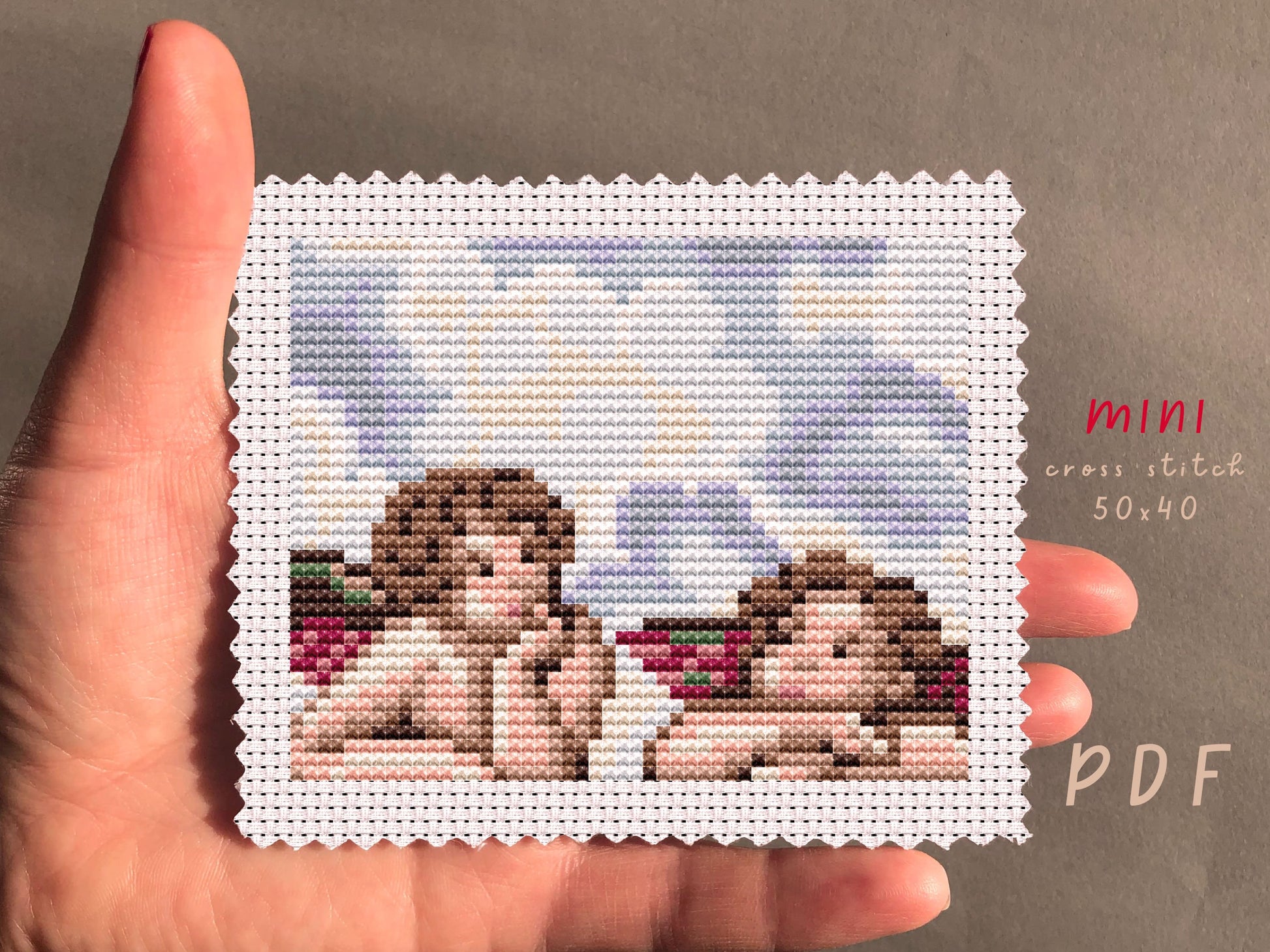 Angels Cross Stitch Pattern: Sistine Madonna DIY (PDF Pattern)