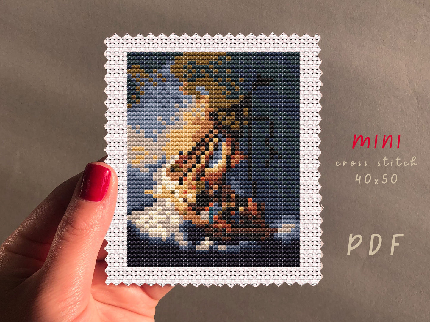 Christ In The Storm Cross Stitch Pattern: Mini Art (PDF Pattern)
