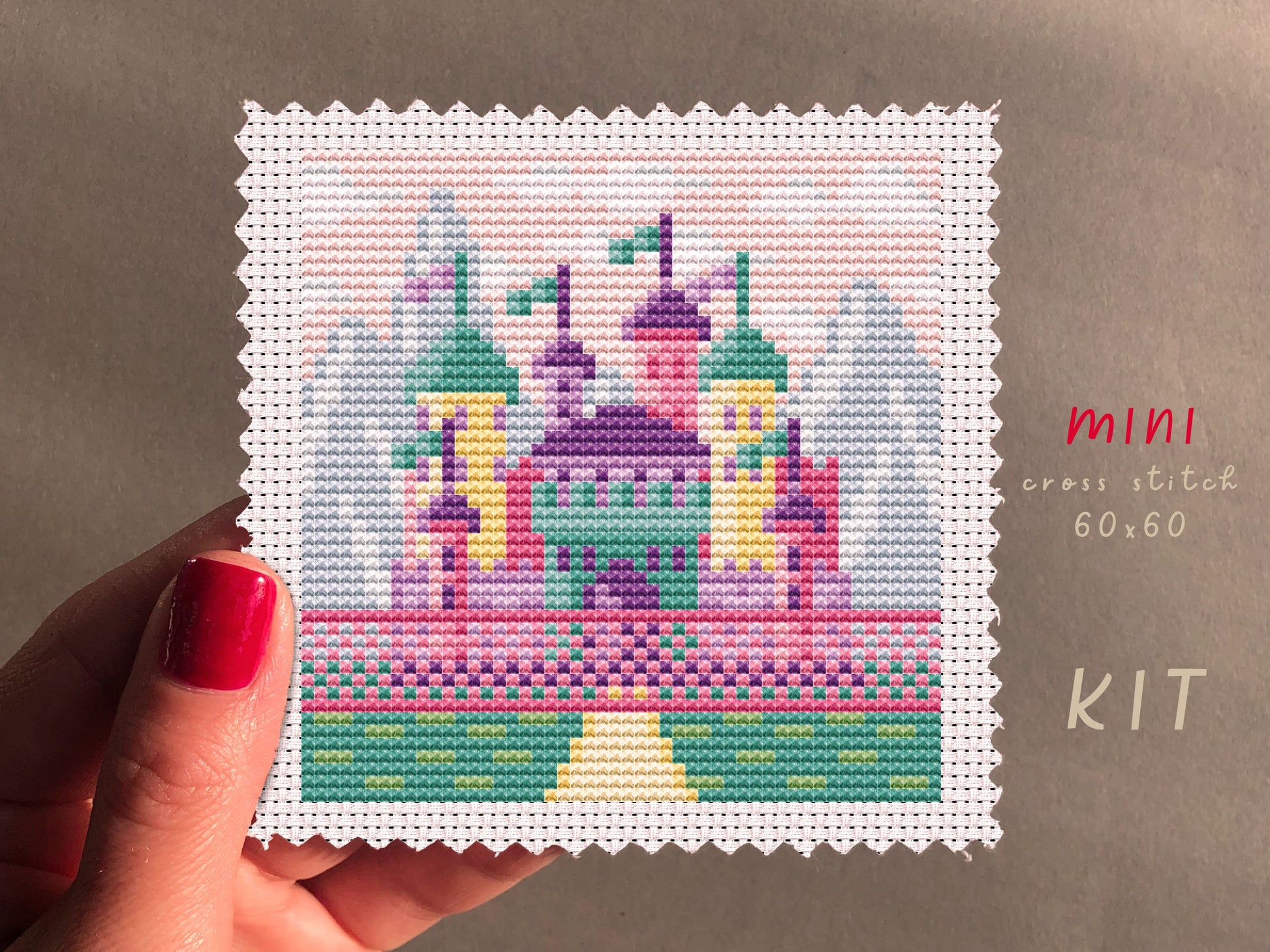 Cinderella Castle Cross Stitch Kit: Beginner DIY Home Decor