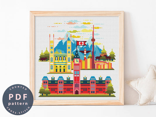 Canada Cross Stitch Pattern: Easy DIY Digital Art (PDF Pattern)