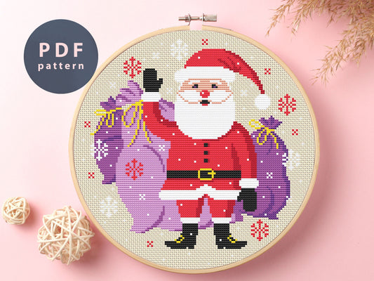 Santa Claus Cross Stitch Pattern: Christmas Decor (PDF Pattern)