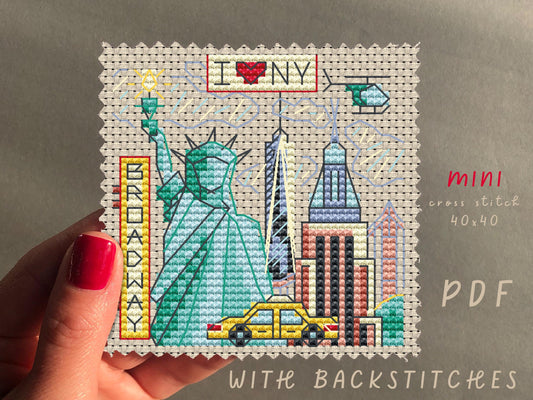 NYC Skyline Cross Stitch Pattern: Mini DIY Project (PDF Pattern)
